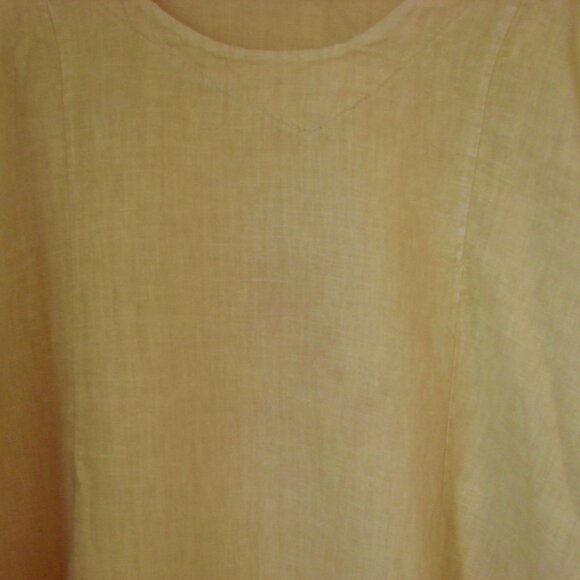 Vivian Shyu Linen Tunic Top Made in Italy Lagenlook Mustard Yellow XL XXL 1X 2X - Picture 12 of 12